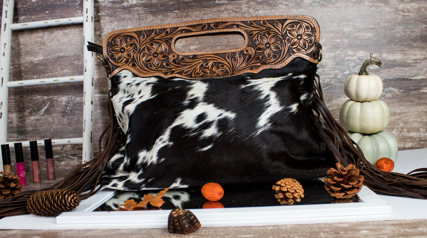 Fringe and Flair - Genuine Cowhide Handbag