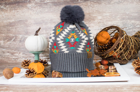Aztec Pom Beanie
