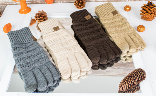 CC Knitted, Smart Touch, Winter Gloves - Smart Phone Compatible
