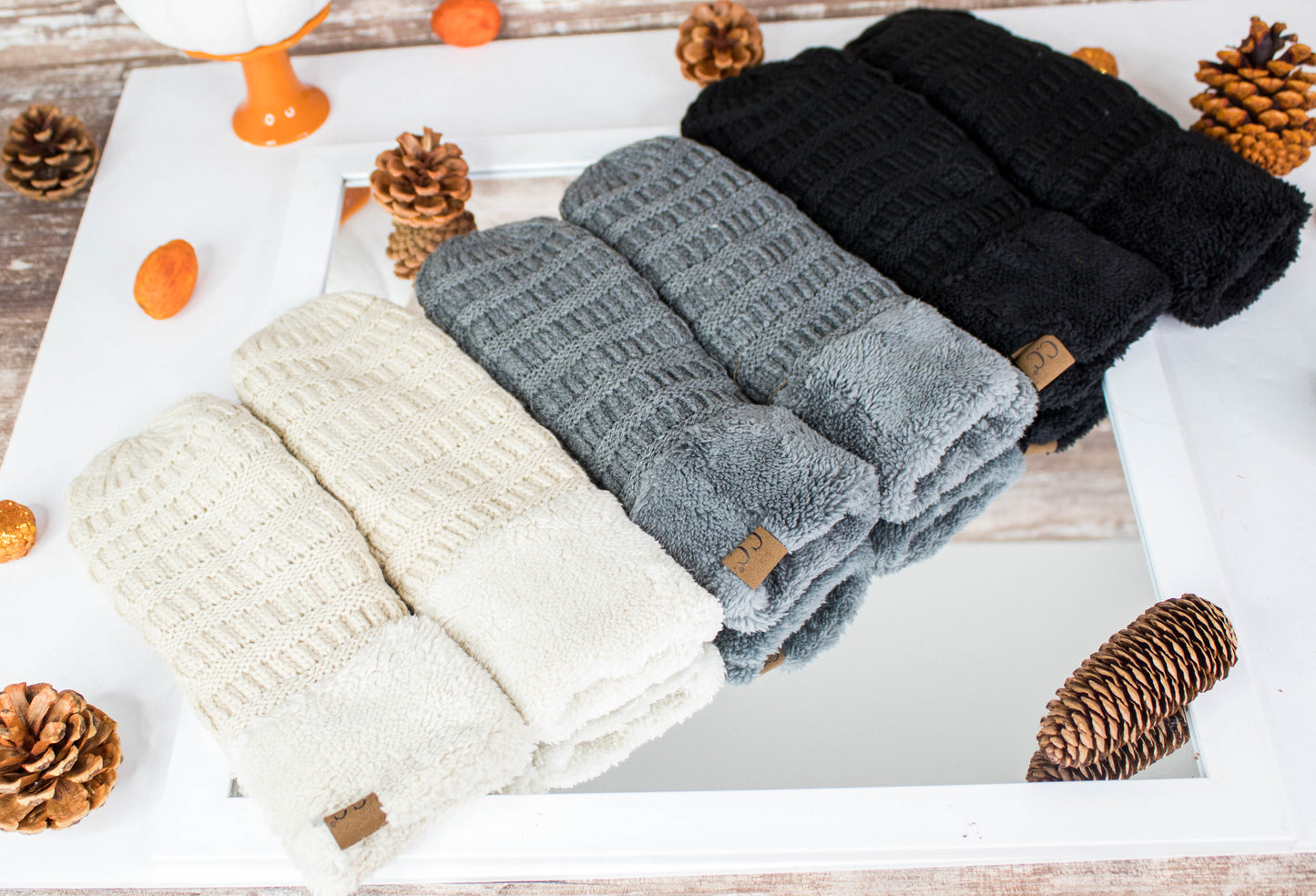 Cozy CC Mittens with Faux Fur Trim